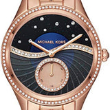 Buy Shop Michael Kors Lauryn Blue Dial Rose Gold Steel Strap Watch for Women - MK3723 USA Online