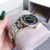 Buy Shop Michael Kors Lauryn Crystal Pave Black Dial Two Tone Steel Strap Watch For Women - MK4403 USA Online