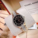Buy Shop Michael Kors Lauryn Crystal Pave Black Dial Two Tone Steel Strap Watch For Women - MK4403 USA Online
