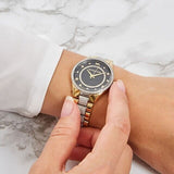Buy Shop Michael Kors Lauryn Crystal Pave Black Dial Two Tone Steel Strap Watch For Women - MK4403 USA Online