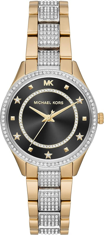 Buy Shop Michael Kors Lauryn Crystal Pave Black Dial Two Tone Steel Strap Watch For Women - MK4403 USA Online