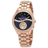 Buy Shop Michael Kors Lauryn Blue Dial Rose Gold Steel Strap Watch for Women - MK3723 USA Online