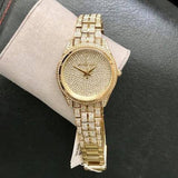 Buy Shop Michael Kors Lauryn Crystals Gold Dial Gold Steel Strap Watch For Women - MK3930 USA Online