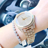 Buy Shop Michael Kors Lauryn Crystals Gold Dial Gold Steel Strap Watch For Women - MK3930 USA Online