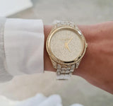 Buy Shop Michael Kors Lauryn Crystals Gold Dial Gold Steel Strap Watch For Women - MK3930 USA Online