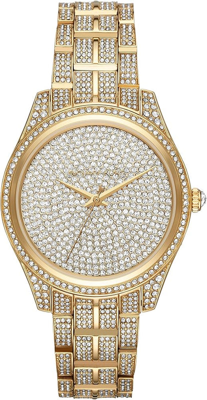 Buy Shop Michael Kors Lauryn Crystals Gold Dial Gold Steel Strap Watch For Women - MK3930 USA Online