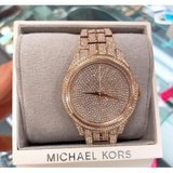 Buy Shop Michael Kors Lauryn Crystals Rose Gold Dial Rose Gold Steel Strap Watch For Women - MK3931 USA Online