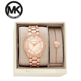 Buy Shop Michael Kors Lauryn Mother of Pearl Dial Rose Gold Dial Rose Gold Steel Strap Watch For Women - MK4491 USA Online