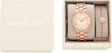 Buy Shop Michael Kors Lauryn Mother of Pearl Dial Rose Gold Dial Rose Gold Steel Strap Watch For Women - MK4491 USA Online