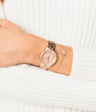 Buy Shop Michael Kors Lauryn Mother of Pearl Dial Rose Gold Dial Rose Gold Steel Strap Watch For Women - MK4491 USA Online