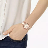 Buy Shop Michael Kors Lauryn Mother of Pearl Dial Rose Gold Dial Rose Gold Steel Strap Watch For Women - MK4491 USA Online