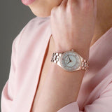 Buy Shop Michael Kors Lauryn Mother of Pearl Dial Rose Gold Steel Strap Watch for Women - MK3716 USA Online