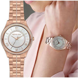 Buy Shop Michael Kors Lauryn Mother of Pearl Dial Rose Gold Steel Strap Watch for Women - MK3716 USA Online