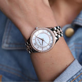 Buy Shop Michael Kors Lauryn Mother of Pearl Dial Two Tone Steel Strap Watch For Women - MK3979 USA Online