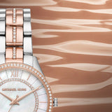 Buy Shop Michael Kors Lauryn Mother of Pearl Dial Two Tone Steel Strap Watch For Women - MK3979 USA Online