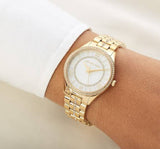 Buy Shop Michael Kors Lauryn Mother of Pearl White Dial Gold Steel Strap Watch for Women - MK3899 USA Online