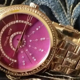 Buy Shop Michael Kors Lauryn Pink Dial Rose Gold Steel Strap Watch for Women - MK3722 USA Online