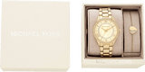 Buy Shop Michael Kors Lauryn Quartz Mother of Pearl Gold Dial Gold Steel Strap Watch For Women - MK4490 USA Online