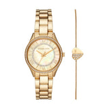 Buy Shop Michael Kors Lauryn Quartz Mother of Pearl Gold Dial Gold Steel Strap Watch For Women - MK4490 USA Online