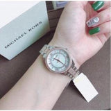 Buy Shop Michael Kors Lauryn Quartz Mother of Pearl White Dial Two Tone Steel Strap Watch For Women - MK4366 USA Online