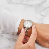 Buy Shop Michael Kors Lauryn Quartz Mother of Pearl White Dial Two Tone Steel Strap Watch For Women - MK4366 USA Online