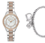Buy Shop Michael Kors Lauryn Quartz Mother of Pearl White Dial Two Tone Steel Strap Watch For Women - MK4366 USA Online