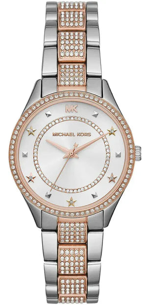 Buy Shop Michael Kors Lauryn Quartz White Dial Two Tone Steel Strap Watch For Women - MK4388 USA Online