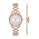 Buy Shop Michael Kors Lauryn Quartz White Dial Two Tone Steel Strap Watch for Women - MK4489 USA Online