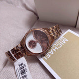 Buy Shop Michael Kors Lauryn Rose Gold Dial Brown Steel Strap Watch for Women - MK3757 USA Online
