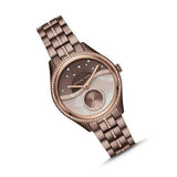 Buy Shop Michael Kors Lauryn Rose Gold Dial Brown Steel Strap Watch for Women - MK3757 USA Online