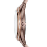 Buy Shop Michael Kors Lauryn Rose Gold Dial Brown Steel Strap Watch for Women - MK3757 USA Online