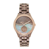 Buy Shop Michael Kors Lauryn Rose Gold Dial Brown Steel Strap Watch for Women - MK3757 USA Online