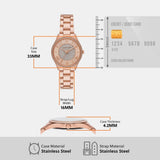 Buy Shop Michael Kors Lauryn Three-Hand Crystals Rose Gold Dial Rose Gold Steel Strap Watch for Women - MK4736 USA Online