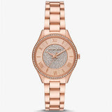 Buy Shop Michael Kors Lauryn Three-Hand Crystals Rose Gold Dial Rose Gold Steel Strap Watch for Women - MK4736 USA Online