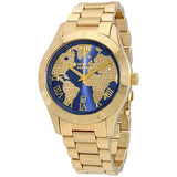 Buy Shop Michael Kors Layton Pave Blue Dial Gold Steel Strap Watch for Women - MK6243 USA Online