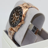 Buy Shop Michael Kors Layton Chronograph Black Dial Rose Gold Steel Strap Watch For Men - MK8824 USA Online