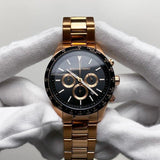 Buy Shop Michael Kors Layton Chronograph Black Dial Rose Gold Steel Strap Watch For Men - MK8824 USA Online