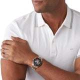 Buy Shop Michael Kors Layton Chronograph Black Dial Rose Gold Steel Strap Watch For Men - MK8824 USA Online