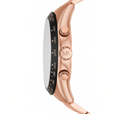 Buy Shop Michael Kors Layton Chronograph Black Dial Rose Gold Steel Strap Watch For Men - MK8824 USA Online
