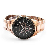 Buy Shop Michael Kors Layton Chronograph Black Dial Rose Gold Steel Strap Watch For Men - MK8824 USA Online