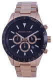 Buy Shop Michael Kors Layton Chronograph Black Dial Rose Gold Steel Strap Watch For Men - MK8824 USA Online