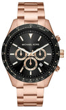 Buy Shop Michael Kors Layton Chronograph Black Dial Rose Gold Steel Strap Watch For Men - MK8824 USA Online