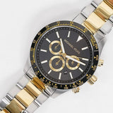 Buy Shop Michael Kors Layton Chronograph Black Dial Two Tone Steel Strap Watch For Men - MK8784 USA Online