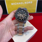 Buy Shop Michael Kors Layton Chronograph Black Dial Two Tone Steel Strap Watch For Men - MK8913 USA Online