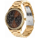 Buy Shop Michael Kors Layton Chronograph Brown Dial Gold Steel Strap Watch For Women - MK7296 USA Online