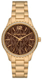 Buy Shop Michael Kors Layton Chronograph Brown Dial Gold Steel Strap Watch For Women - MK7296 USA Online
