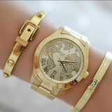 Buy Shop Michael Kors Layton Chronograph Gold Dial Gold Steel Strap Watch for Women - MK5959 USA Online