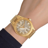 Buy Shop Michael Kors Layton Chronograph Gold Dial Gold Steel Strap Watch for Women - MK5959 USA Online