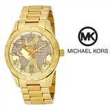 Buy Shop Michael Kors Layton Chronograph Gold Dial Gold Steel Strap Watch for Women - MK5959 USA Online