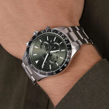Buy Shop Michael Kors Layton Chronograph Green Dial Silver Steel Strap Watch For Men - MK8912 USA Online